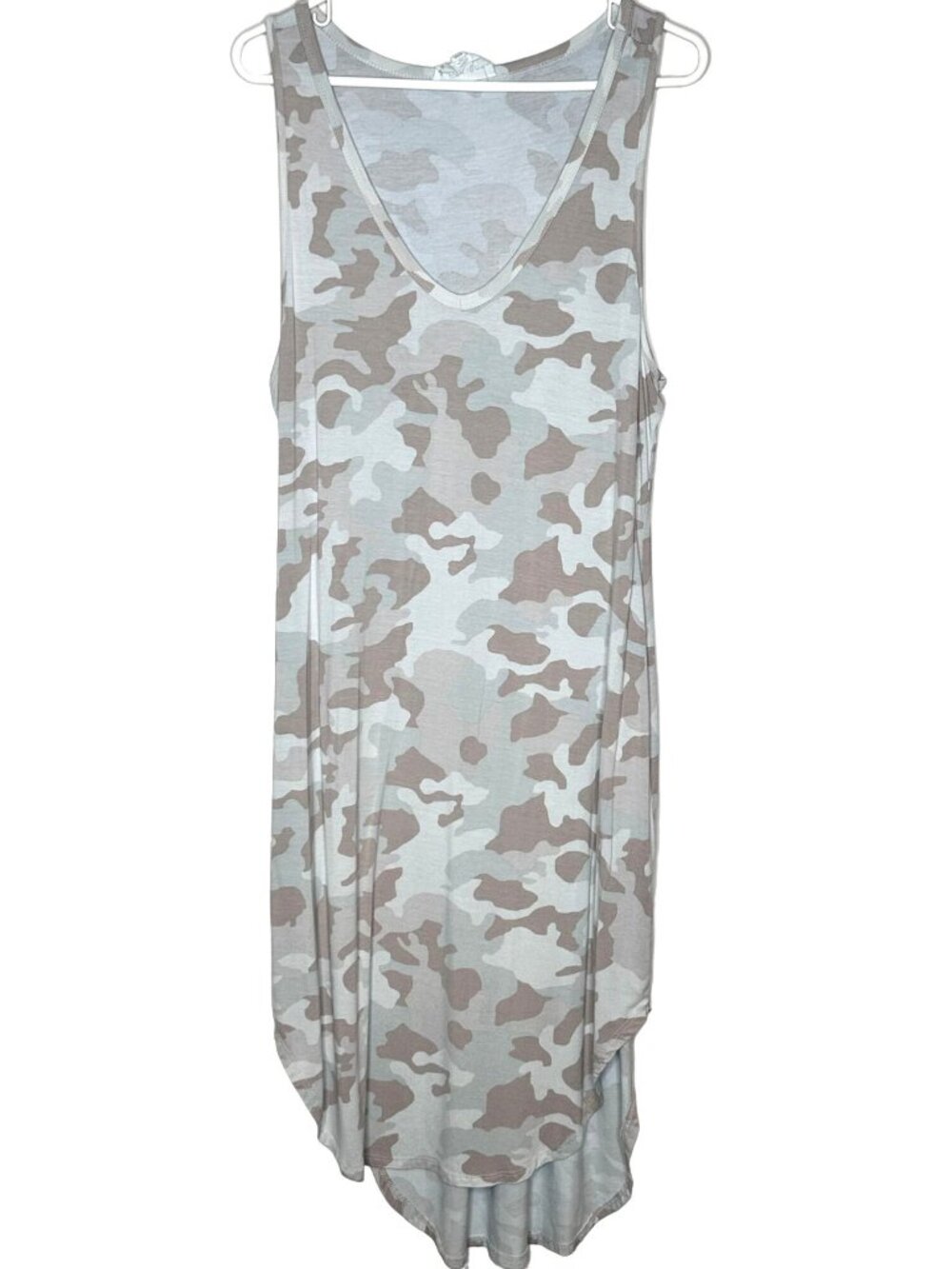 OLIVE + OAK Camo Tank Dress XL Sleeveless High Low Stretch Casual Beachy
